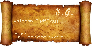 Waltman Györgyi névjegykártya